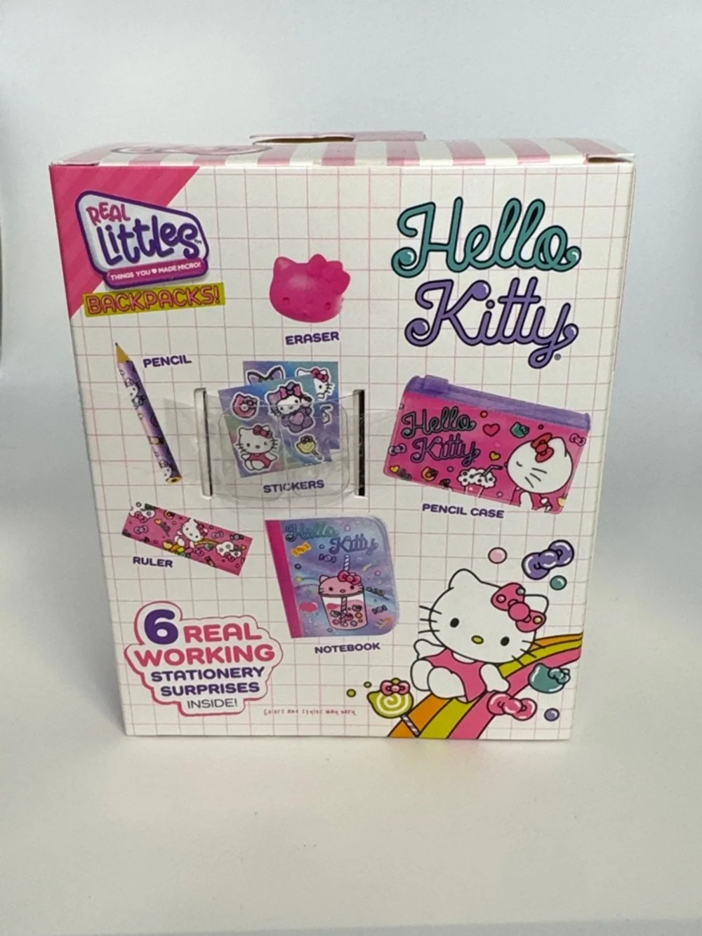 🎀 NIB. Hello Kitty Real Littles Mini Backpack Stationary Playset